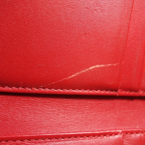 MCM Patricia Three Fold Brown & Red Visetos Leather Push Lock Wallet, Sz Medium - Picture 14 of 16